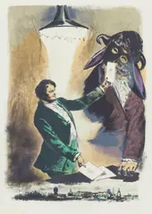 "Bann" by Neo Rauch, 2011, Farbkreide- und Tuschelithografie auf Hahnemühle Alt Worms, sold Oct 2019