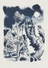 "Holzer" by Neo Rauch, 2015, Tuschelithografie auf Hahnemühle Alt Worms, sold Oct 2019