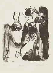 Neo Rauch, "Zwei", 1993, Lithografie auf Bütten