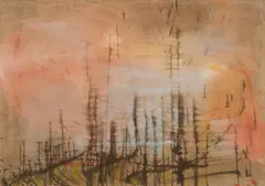 "Landschaft" by Beza, 2008, Acryl und Öl auf Leinwand, sold Nov 2020