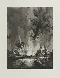 David Schnell, Bahn, 2010, Aquatintaradierung auf Velin