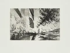 David Schnell, Thermik, 2009, Aquatintaradierung auf Hahnemühle (Wasserzeichen)