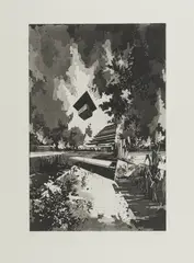 Treppe by David Schnell, 2010, Aquatintaradierung auf Velin, sold Sep 2019