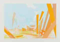 Spielplatz by David Schnell, 2003, Farbserigrafie auf Arches 88 (Wasserzeichen), sold Sep 2019