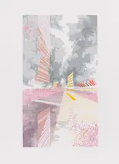 Mikado by David Schnell, 2007, Farbserigrafie auf ARCHES 88 FRANCE (Wasserzeichen), sold Nov 2019