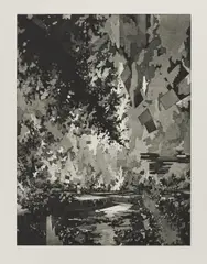 Schnitt by David Schnell, 2012, Aquatintaradierung auf Bütten, sold Nov 2019