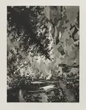 David Schnell, Schnitt, 2012, Aquatintaradierung auf Bütten
