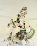 Allison Schulnik, "Axe Boy", 2007, Öl und Strukturpaste auf Leinwand
