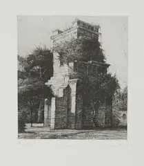"Ruine" by Michael Triegel, 1994, Radierung auf Velin, sold Sep 2019