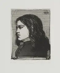 Michael Triegel, Johanna, 1994, Aquatintaradierung auf Velin