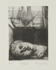 "Traum" by Michael Triegel, 1996, Radierung auf Velin, sold Sep 2019