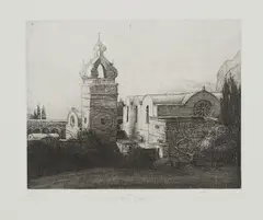Michael Triegel, "Kloster auf Capri", 1996, Radierung und Aquatinta auf Velin