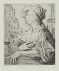 "Römerin" by Michael Triegel, 1996, Ätzradierung auf Hahnemühle (Wasserzeichen), sold Jun 2020