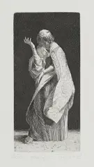 Michael Triegel, "Heiliger", 1993, Radierung auf Velin