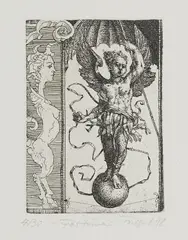 Michael Triegel, "Fortuna", 1998, Radierung auf Velin