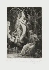 "Patmos" by Michael Triegel, 1999, Strichätzung und Aquatinta auf Velin, sold Mar 2021