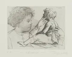 "Elisabeth" by Michael Triegel, 2002, Strichätzung und Chine collée auf Bütten, sold Jan 2020