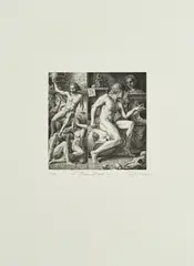 Michael Triegel, "Prometheus", 2007, Strichätzung auf Hahnemühle (Wasserzeichen)