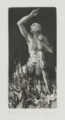 "Laurentius" by Michael Triegel, 1993, Radierung und Aquatinta auf Velin, sold Sep 2019