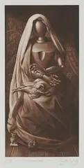 "Persephone" by Michael Triegel, 2009, Mezzotinto auf Bütten, sold Jun 2020