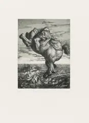 Michael Triegel, Die Perser, 2008, Verschiedene Techniken (Vernis mou, Strichätzung, Aquatinta, Reservage und Mezzotinto) auf Papier