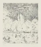 Matthias Weischer, Ohne Titel (Landschaft 1), 2009, Radierung auf Hahnemühle (Wasserzeichen)