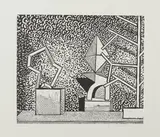 Matthias Weischer, Ohne Titel, 2008, Linolschnitt auf Bütten