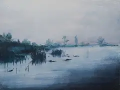 Anna Bittersohl, "Über das Grau", 2013, Öl auf Holz