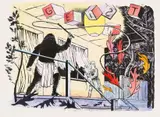 Tilo Baumgartel, Geist, 2004, Lithografie, handkoloriert auf Bütten