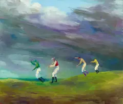 "Die wilden Reiter" by Christoph Blawert, 2015, Öl auf Leinwand, sold Oct 2020