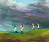 Christoph Blawert, "Die wilden Reiter", 2015, Öl auf Leinwand
