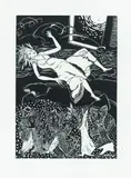 Rosa Loy, "Dämmerung", 2017, Linolschnitt auf Papier