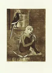 Rosa Loy, "Kostbarkeit", 2018, Kaltnadelradierung, Strichätzung und Aquatinta auf Bütten