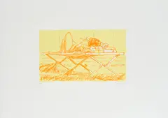 Norbert Tadeusz, Ohne Titel (Liegende Frau), 1998, Farblithographie auf Büttenpapier