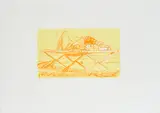 Norbert Tadeusz, Ohne Titel (Liegende Frau), 1998, Farblithographie auf Büttenpapier