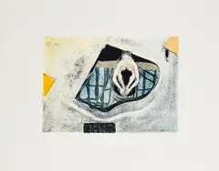 Norbert Tadeusz, Ohne Titel (Auf dem Piano), 1992, Farblithographie auf Hahnemühle (Wasserzeichen)