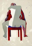 Norbert Tadeusz, Sitzende, 1997, Farblithografie auf Papier
