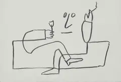 Marcel van Eeden, Ohne Titel, 2000, Nerostift auf Fabriano