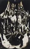 Henning Kles, "Tribünen", 2010, Mischtechnik auf 2 MDF-Platten, zusammengeklebt