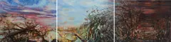 Beza, "Tageszeiten I-III" 3-teiliges Konvolut, 2011, Mischtechnik auf Leinwand