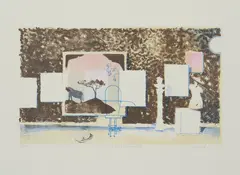 "Breitwand" by Matthias Weischer, 2011, Farblithografie auf Bütten, sold Feb 2020