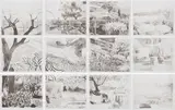 "Der Garten" by Matthias Weischer, 2007, Zinkografie auf Bütten, sold Mar 2021