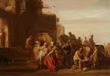 Claes Corneliszoon Moeyaert, Elisha verweigert Naamans Geschenke, Öl auf Holz