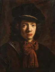 Daniel de Koninck, Portrait eines Herren mit rotem Halstuch, Öl auf Leinwand