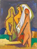 Karl Hofer, "Badende", 1952, Öl auf Leinwand