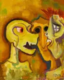 Karl Hofer, Groteske, 1948, Öl auf Leinwand