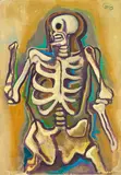 Karl Hofer, Das Skelett, 1953, Öl auf Leinwand