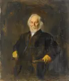 Porträtstudie Justiziar Bamberger by Franz von Lenbach, Öl auf Karton, sold May 2016