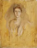 Porträtstudie einer vornehmen Dame by Franz von Lenbach, Öl auf Leinwand, sold May 2016