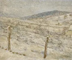 László Mednyánszky, Winterlandschaft, Öl auf Leinwand